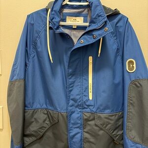 Coach Men's Blue and Gray Windbreaker